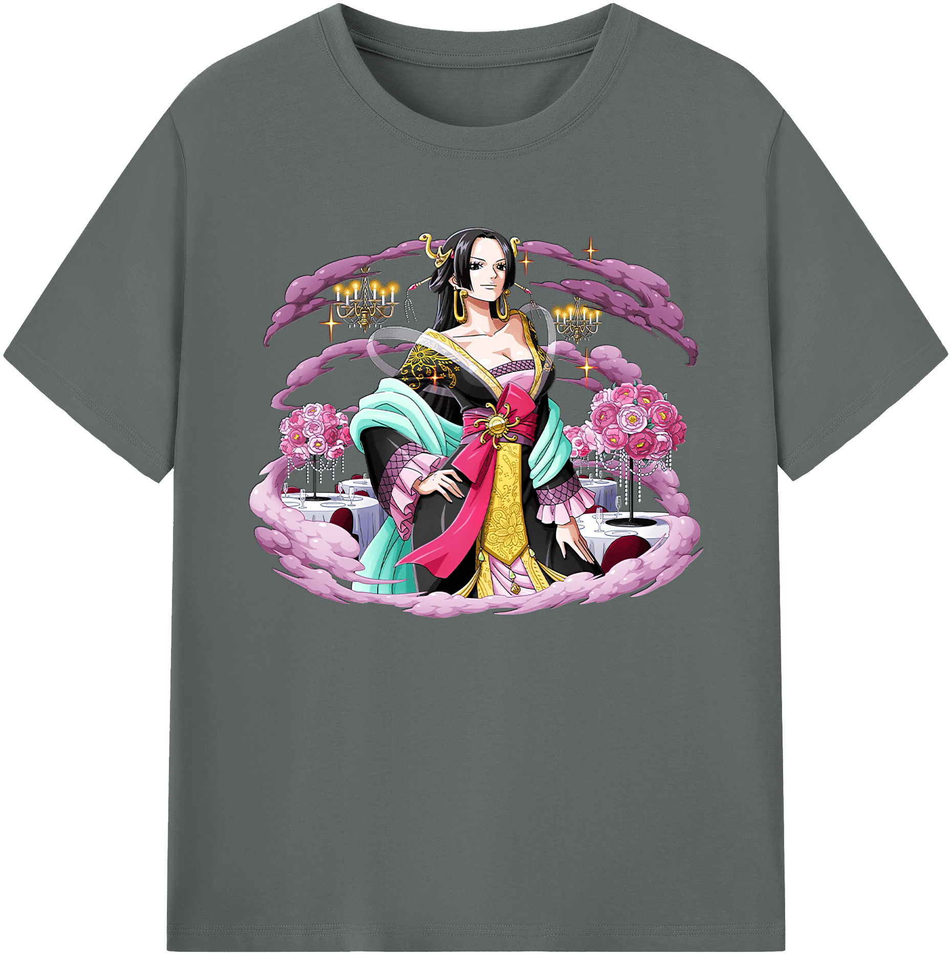 ワンピース ボア・ハンコック ONE PIECE Boa·Hancock 綿100％ メンズ半袖Tシャツ｜肌触りやわらか＆通気性
